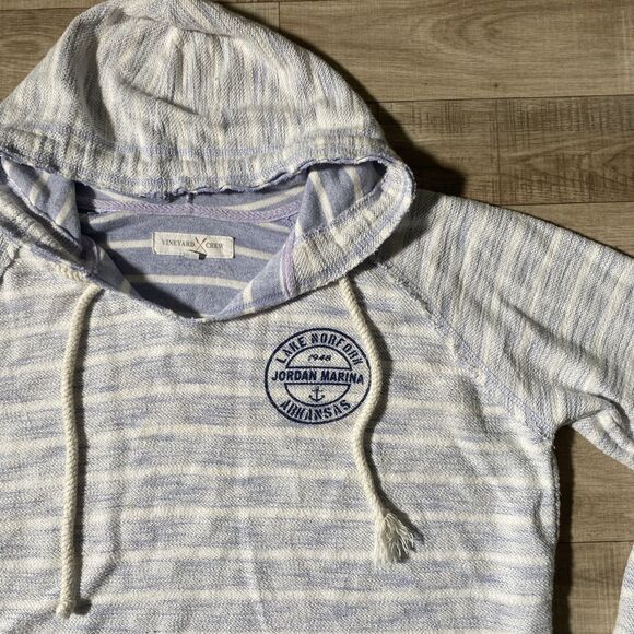 Lake Norfolk Jordan Marina Nautical Striped Lightweight Sweater Size L - Picture 2 of 8